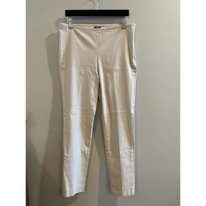 J McLaughlin Pull On Taper Trousers Beige Stretch Dress Pants Tummy Control 10